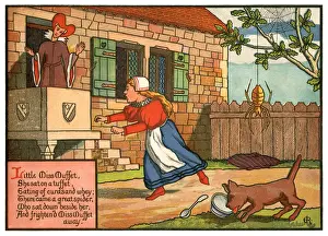 Little Miss Muffet - Victorian nursery rhyme illustration