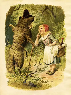 Images Dated 1st July 2017: Little red ridding hood Fairy Tales 1863