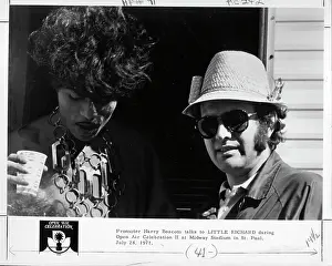 Prints of ST. PAUL, MINNESOTA - JULY 24: Musician Little Richard speaks with promoter Harry Beacom at Open Air Celebration II which was held on July 24, 1971 in St. Paul, Minnesota The Architect of Rock: Little Richard At Open Air Celebration II
