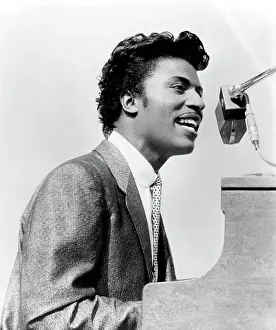 Prints of CIRCA 1957: Musician Little Richard performs onsatge in circa 1957. (Photo by Michael Ochs Archives/Getty Images) The Architect of Rock: Little Richard Performing