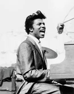 Prints of CIRCA 1956: Musician Little Richard performs onstage in circa 1956. (Photo by Michael Ochs Archives/Getty Images) The Architect of Rock: Little Richard Performing