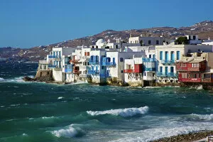 Images Dated 31st August 2012: Little Venice, Mykonos waterfront, Greece