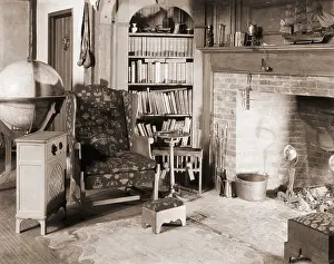 Radio Prints: Living Room W/Radio Set W/Fireplace