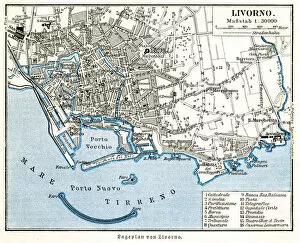Images Dated 26th October 2018: Livorno city map 1895