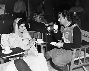 Liz and Robert Taylor Having Tea
