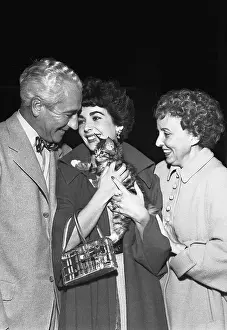 Kitten Prints: Liz Taylor with Parents and Kitten