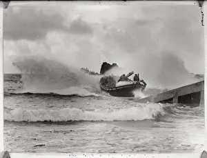 The Lizard Lifeboat Launching on Rough Seas