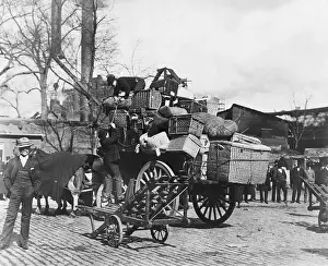 Loading Possesions Onto Horse Cart In Ny
