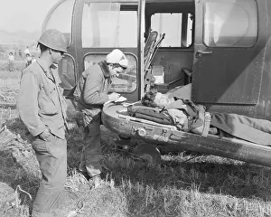 Stretcher Prints: Loading Wounded Soldier Into Helicopter