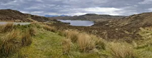 Pond Collection: Loch Dhughaill towards the distant Cuillin Hills, Sleat Peninsula, near the town of Tarskavaig