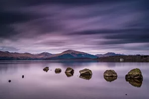 Images Dated 24th February 2013: Loch Lomond, Milarrochy Bay rocks, Scottish Highlands. UK