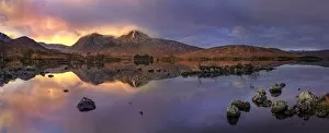 Flowing Water Gallery: Lochan na h-Achlaise Sunset Panoramic