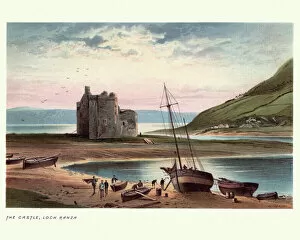 Images Dated 24th July 2018: Lochranza Castle, Isle of Arran in Scotland, 19th Century
