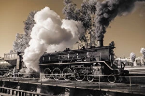Dramatic Landscape Collection: Locomotive Steam Train in Infrared, Pretoria, Gauteng