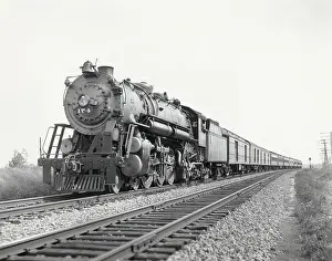 Tracks Prints: Locomotive Train Moving Down Tracks