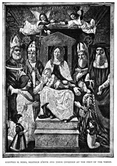 Lodovico Il Moro with Beatrice D este with their children at the feet of the virgin