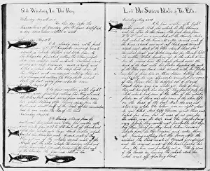Whaling Prints: Log Book Pages from Whaling Ship