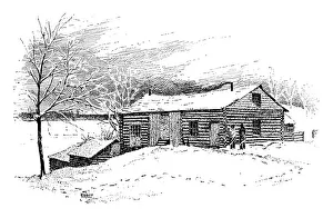 Images Dated 20th April 2018: Log cabin in the winter