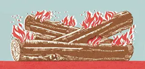 Log fire