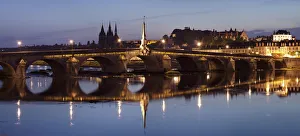 Images Dated 20th August 2011: Loire bridge Pont Jacques Gabriel, Saint Nicolas Church, Blois, Loir et Cher, France