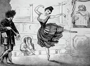 Reception Prints: Lola Montez; Cartoon About Her Dancing
