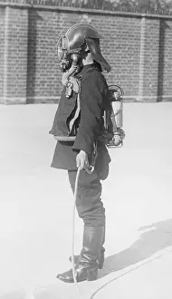 Strange Prints: London Fire Fighter Wearing New Oxygen Mask