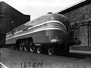 Prints of May 1937: The sleek Coronation Scot 4-6-8 locomotive at Crewe. The 1930s saw remarkable advances in railway technology, which produced improved journey times and better comfort for travellers Steam Locomotive Prints: London Midland & Scottish Railway's ‘Coronation Scot