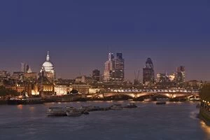 Images Dated 26th May 2012: London skyline and river Thames at dusk, London, England, United Kingdom, Europe