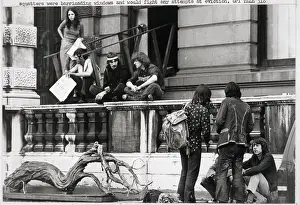 Eviction Prints: London Squatters In Front Of a Building