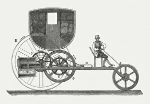 Carriage Gallery: London Steam Carriage, 1801, by Richard Trevithic, published in 1877