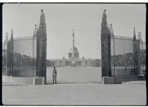 New Delhi Prints: Lone Guard in Front of Viceroy's House