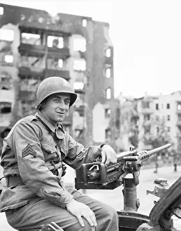 Lone Soldier on Rooftop with Weaponry
