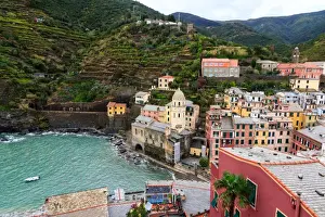 Vernazza Prints: A Lonely Boat - Cinque Terre in The Autumn