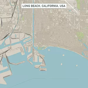 Computer Graphic Collection: Long Beach California US City Street Map