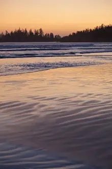 Ripples Prints: Long Beach At Sunset A Surfers Paradise In Pacific Rim National Park Near Tofino