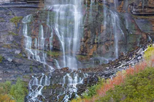 Images Dated 24th September 2015: Long exposure view of waterfall in Wasatch Mountains, Uinta National Forest, Utah, USA