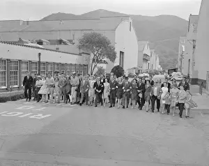 Long Line of Entertainers Standing Together