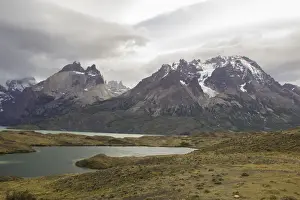 Jagged Prints: Looking across the cold waters of Lake Nordenskjold to the snow-capped mountain peaks of the Torres del Paine National