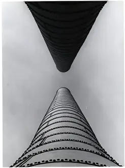 Tall Prints: Looking Upward at Two Smokestacks