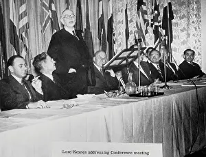 Economics Prints: Lord Keynes Addressing Conference Meeting