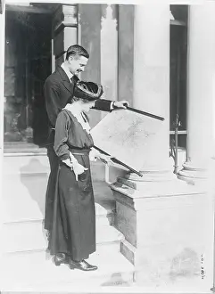 Lord and Lady Astor with Map