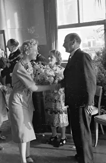 Prints of 9th June 1945: The Lord and Lady Mayoress of Blackpool, together with Clement Attlee, shake hands with delegates at the Labour Party conference in Blackpool A Quiet Strength: A Leader Who Shaped Modern Britain: Lord & Lady Mayoress