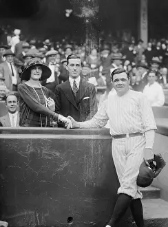 1st Earl Mountbatten Of Burma Prints: Lord and Lady Mountbatten with Babe Ruth
