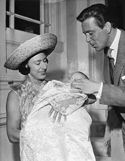 Christening Prints: Lord Snowdon and Princess Margaret With Baby Daughter
