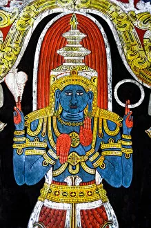 Fresco Wall Paintings Collection: Lord Vishnu at Mediliya Rajamaha Vihara