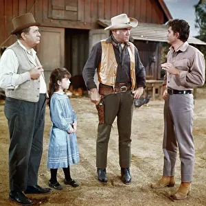 Lorne Greene and Michael Landon in Bonanza