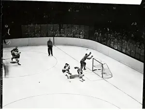 Lorne Worsley Blocking a Shot