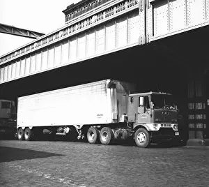 Parked Prints: Lorry parked, (B&W)