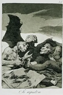 Cutting Prints: Los Caprichos No. 51: They spruce themselves up by Francisco Goya