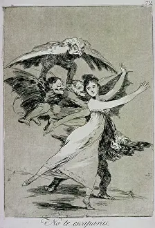 Balancing Prints: Los Caprichos No. 72: You Will Not Escape by Francisco Goya
